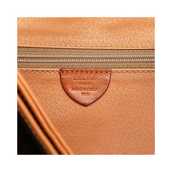 Pre Loved Celine Coated Canvas Crossbody Bag with Leather Trim and Interior Zip - Picture 5 of 8